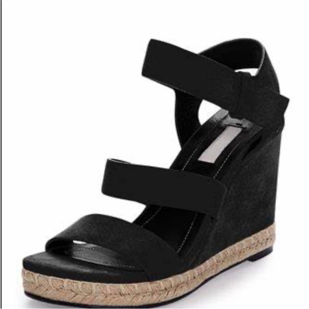 Balenciaga Wedge Suede Sandals Black 6.5